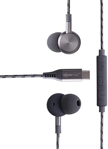 Boopods Digibuds USB-C Слушалки-Најдобри Дигитални Слушалки За Уво Со USBC Тип Конектор, Кабел Со Плетенка Од Ткаенина, Отпорен На