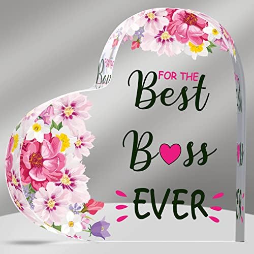 Акрилно срце шеф подароци за жени најдобри шефови подароци најдобри шефови на шефовите на шефовите ден за роденденска хартија