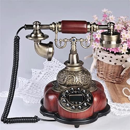 Lhllhl Антички кабел Телефонски смола Фиксна дигитална ретро телефонска копче бирање гроздобер декоративни ротациони телефони со фиксни