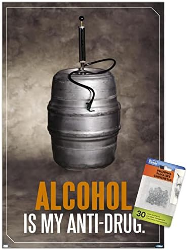 Алкохол - постер за wallидови против дрога со иглички за притисок