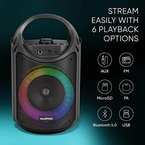Masingo 2023 Нова машина за караоке со Bluetooth за возрасни и деца со 1 безжичен микрофон на караоке и 1 жичен микрофон - PA преносен