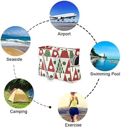 Торба за плажа Алаза, новогодишни зимски геометриски торбички за патувања за кампување, вежбање