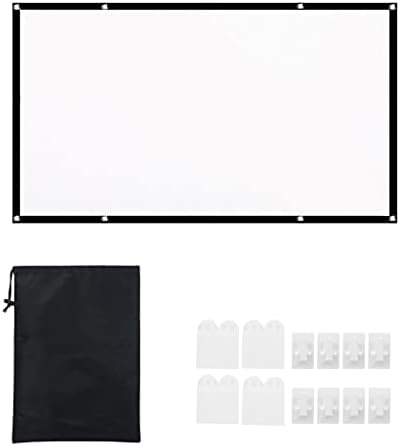 CXDTBH 120-инчен 16: 9 Екран за проекција Екран преносен проектор екран со преклопување дебел бел wallиден екран со носење торба за домашно
