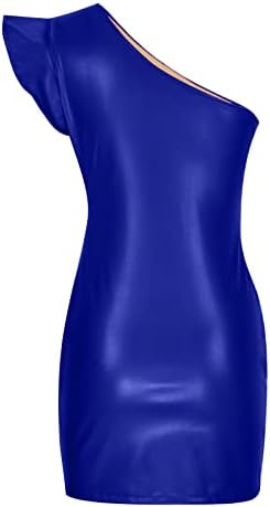Фустан од вештачка Кожа За Жени Кријат Маснотии Во Стомакот Висок Врат Бодикон Со Долги Ракави Фустани За Забава Клуб Ноќна Облека