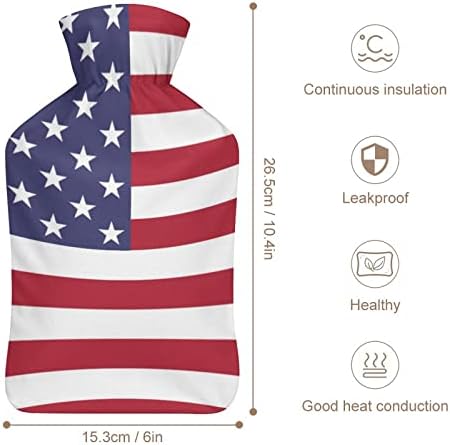Знаме од шише со топла вода во САД со мека кадифен капак топла гумена вода торба за вбризгување 1000 ml
