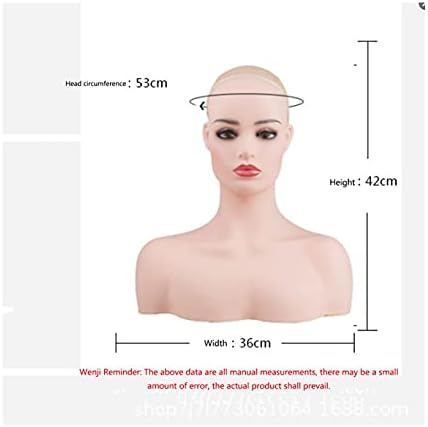 Ruixflr Femaleенска манекен глава со рамо, ПВЦ глава маникин, вежби за убавина, изработка на перики, прикажување на обетки од ѓердан