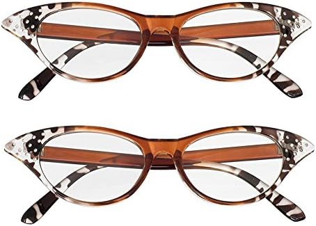 Bi Tao 2 пара дами гроздобер очила за читање на очите на мачки +1,00 јаки жени модни модни читање очила за очила