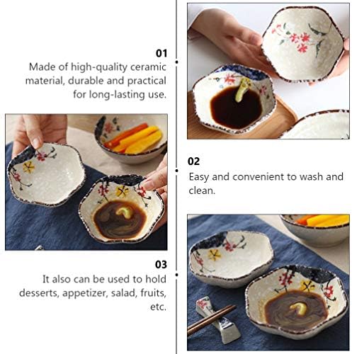 Cabilock 5 парчиња керамички сос чинија јапонски зачинети садови за зачинување суши затоплување сад за апетизатор плочи керамички сервирање