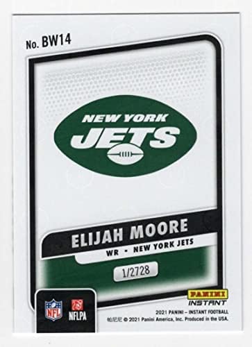 Elijah Moore RC 2021 Panini Instant Black-White /2728 Rookie BW-14 JETS NFL