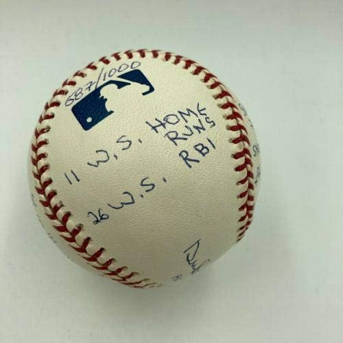 Дјук Снајдер потпиша силно испишана во кариерата статистика Бејзбол Реџи acksексон COA - Автограмирани бејзбол