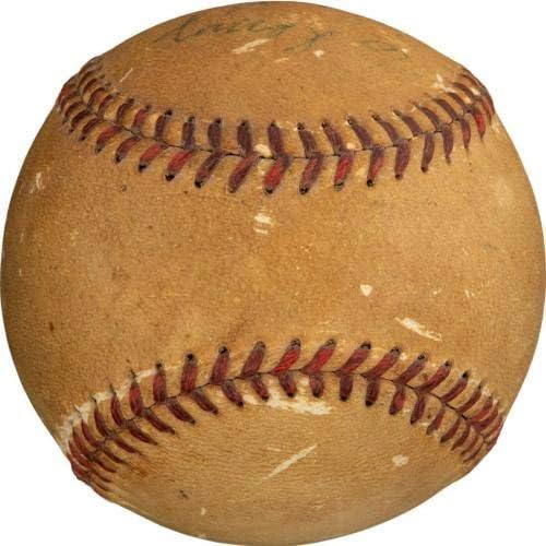 Џим Торп Сингл Потпиша Автограмиран Бејзбол Во Националната Лига Со Пса Днк Бејзбол Со Автограм