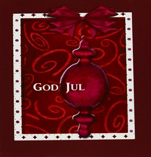 3drose CST_37013_3 Бог Јули, Среќен Божиќ во шведски, Рубин Стакло Украс - Керамички Плочки Подлоги, Во собата на 4