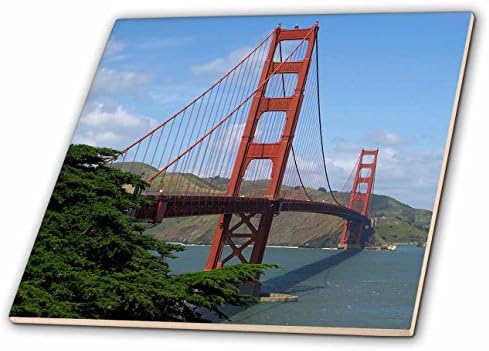 3drose CT_21694_1 Мост на Голден Гејт Мост Сан Франциско керамичка плочка, 4-инчи