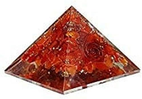 Aadhya Wellness Reiki Pyramid Stones Red Orgone Crystal Chakra Healing Stone Позитивна енергија и здравствено заздравување здравствено богатство