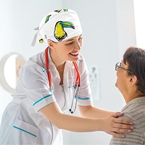 Медицинска сестра капачиња со долга коса, розови плочки прилагодливо работно капаче со копчиња и лак за коса од лак