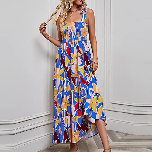 Fragarn плус Sundresses со големина на жени, женски моден круг на вратот Руфл ракав пролетен летен фустан