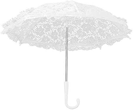 Акозон Бела чипка чадор за чадори, занаетчиски цвеќиња чадор чадор за невестински партии за декорации дама костум за деверуши и цветни девојки