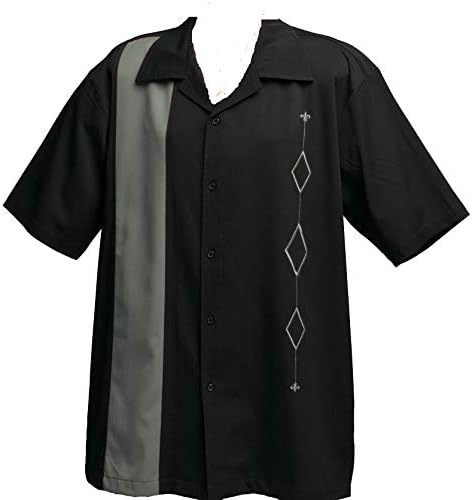 Дизајни од Атила Менс ретро куглана кошула, голема и висока црна и сива боја