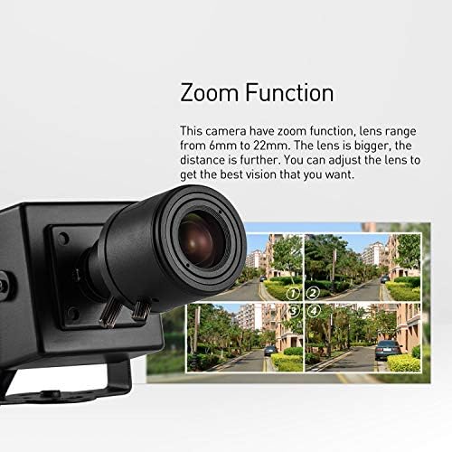 Revotech Zoom Mini POE IP камера, HD 3MP Внатрешна безбедносна камера 6-22mm Рачен леќа за зумирање P2P далечински приказ CCTV VIDEO