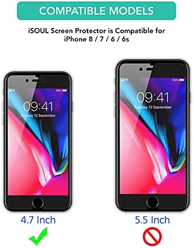 iSOUL [4 Пакет] Заштитник На Екранот за iPhone SE 3/2 iPhone 8 iPhone 7 iPhone 6s/6 Калено Стакло ФИЛМ 9H HD, 2.5 D Работ 4.7 инчи [3D Допир]