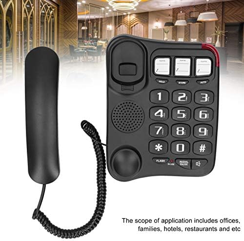 Фиксен Телефон, Големо Биро За Јасно Копче/Телефон Со Една Линија На Ѕид Со Складирање На Отповикување/Без Раце/Блиц, Напојуван од Телефонска
