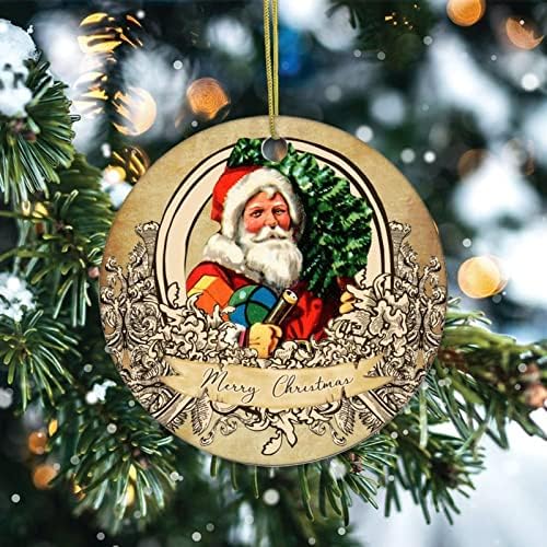 Чајан смешна ретро Божиќна тема Божиќен порцелански украс дома украси Божиќни приврзоци гроздобер елка виси украс