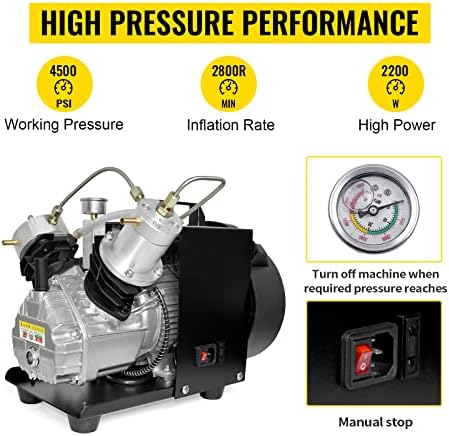 Tuxing 4500psi Mini-PCP Air Compressor, компресор со голем притисок на воздухот со висок цилиндер, компресор за воздух во резервоарот SCUBA,