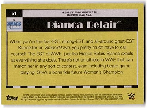 2021 година Heritage Heritage WWE #51 Bianca Belair Carting Carding Card