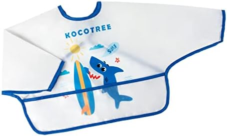 Kocotree дете за бебиња за бебиња водоотпорни долги ракави Смок престилка за јадење сликарство