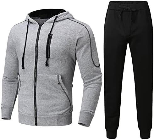 Skrk Track Suits близу мене Пролетната зимска цврста боја на машка зимска боја со долги ракави со аспиратор и панталони патеки во близина на