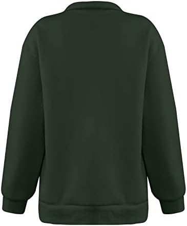 Ndvyxx жени четвртина поштенски патент со долг ракав јака преголема обична лесна зимска есен мода 2022 y2k пуловер