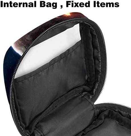 Санитарна торба за складирање на салфетки, торба за период, торба за тампон, торба за шминка, планета магма црна шема