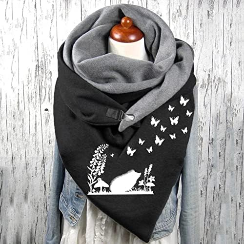 Лесни шалови за шамија на вратот, случајно меко модно печатење, топли шалови завиткани со шамија на шамија или шал