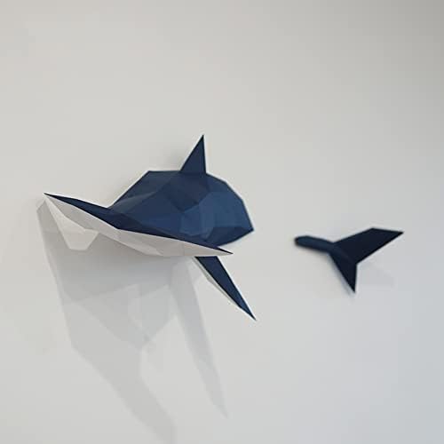 Хамерхед ајкула изгледа рачно изработен трофеј за хартија креативна хартија скулптура геометриска хартија модел DIY оригами загатка 3Д wallид