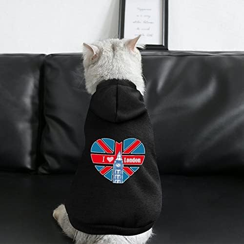 Го сакам Лондон Едно парче кучиња костум за домашни миленици со додатоци за миленичиња за кученце и мачки