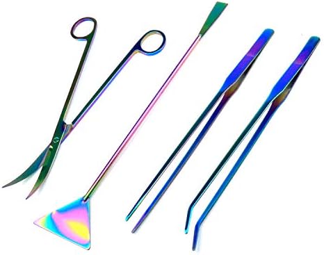 Кошар риба резервоар ножици пинцети шпатула алатки не'рѓосувачки челик шарена растителна алатка за аквариум резервоар за акваскапирање алатки поставени