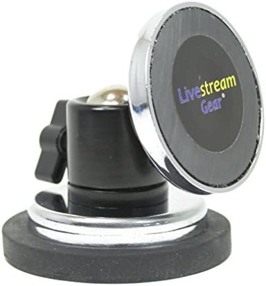 Livestream® Gear - гума обложена магнетна монтажа на магнетна телефон W/глава на топката - го вклучува нашиот систем за магнетна плоча за