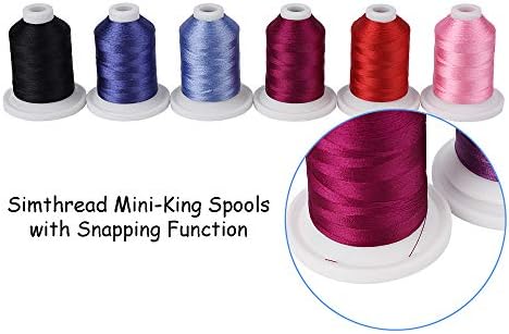 SimThread Enbridery Machine Thread 63 Brother Colors 800 јарди Snap Spools