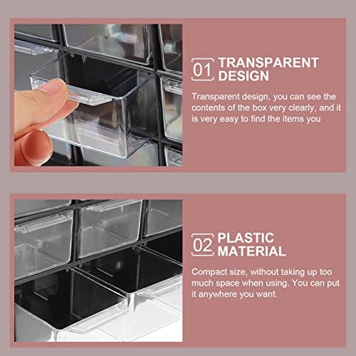 Организатор за складирање на пластични фиоки Sewacc 4 парчиња со 9 фиоки со 9 фиоки занаетчиски кабинет за чиста кутија за складирање