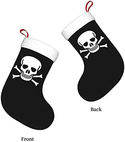 Cutedwarf Crossbone Skull Head Cristma Codrings Божиќни украси на дрво Божиќни чорапи за Божиќни празнични забави подароци 18-инчи