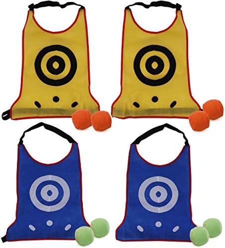 Поставена игра со високи отскокнувања на ознаки за деца - 4 елеци и 8 Dodgeballs