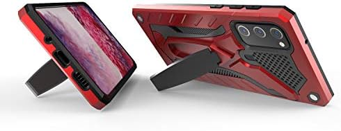 Киту дизајниран за случај на Samsung Galaxy S20 Fe со Kickstand 5G, воена оценка 12ft. Тестиран капка - црвена