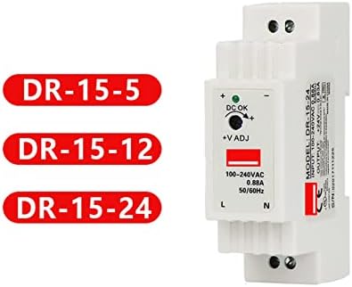 Outvi Индустриски DIN Rail Префрлување на електрична енергија DR-15 15W единечен излез 5V 12V 24V AC до DC Конвертор на прекинувач за напојување