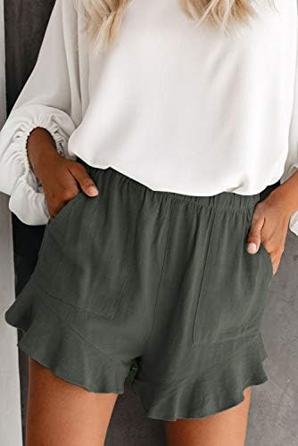 Cnfufen Summer Lounge Shorts за жени мода постелнина широка нозе проточна удобна панталони
