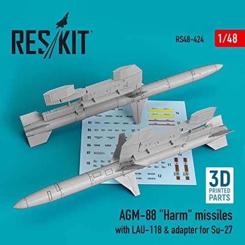 Reskit RS48-0424 1/48 AGM-88 штети ракети со LAU-118 & адаптер за SU-27