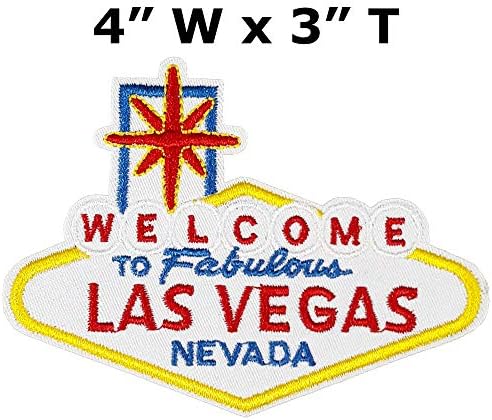 Добредојдовте на чудесниот Лас Вегас Невада 4 Везени премиум лепенка железо/шиење декоративни сувенири за одмор Апликација Апликација