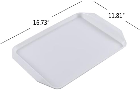 Jekiyo бела правоаголна пластична пластична послужавник за брза храна, сет од 6