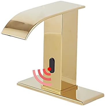 Yblucklly автоматски сензор без водопад водопад мијалник за бања тапа DC напојуван сензор раце бесплатно бања чешма од чешма