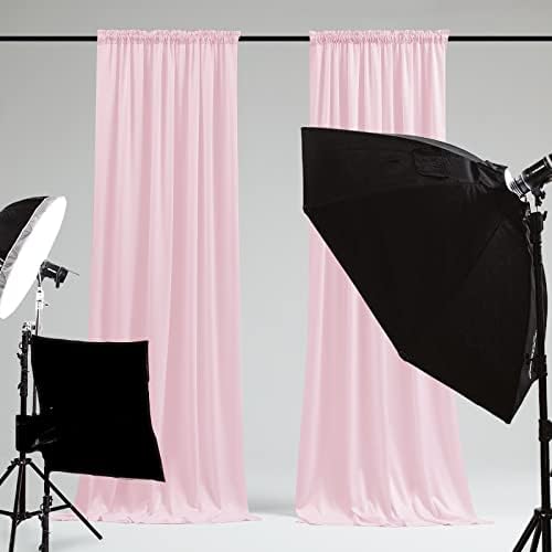 Молодиекс розови завеси за позадини за забави, свадба, туш за бебиња - Полиестерска фотографија Задни завеси за украсување, 5 × 10 стапки,
