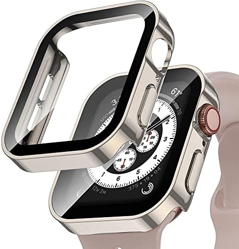 Екинс Тврд Случај за Apple Watch 44mm 45mm 40mm Заштитник На Екранот Од Калено Стакло Ултра Тенок Издржлив Заштитен Капак за iWatch se